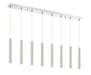 Linear Chandelier Z-Lite 917MP12-BN-LED-8LCH Chrome Forest 8 Light Linear Chandelier Z-Lite