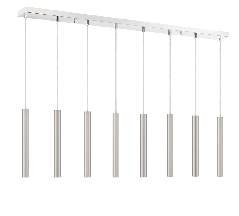 Linear Chandelier Z-Lite 917MP12-BN-LED-8LCH Chrome Forest 8 Light Linear Chandelier Z-Lite