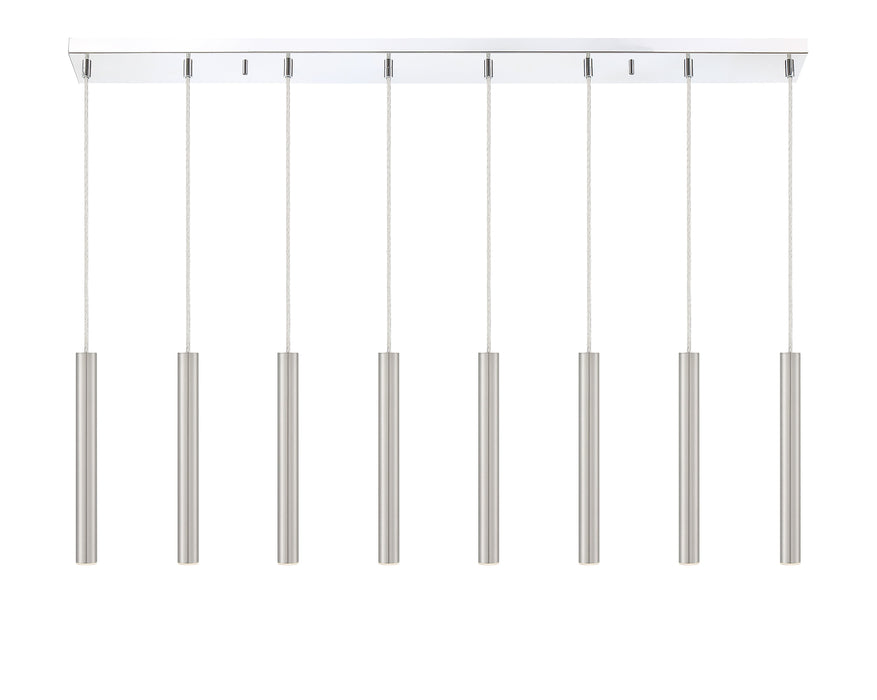 Linear Chandelier Z-Lite 917MP12-BN-LED-8LCH Chrome Forest 8 Light Linear Chandelier Z-Lite