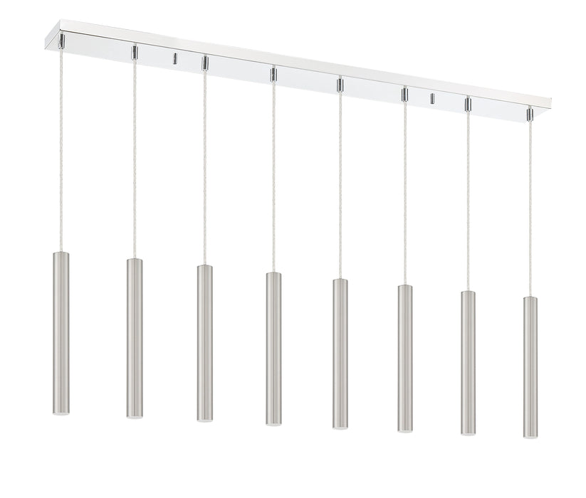 Linear Chandelier Z-Lite 917MP12-BN-LED-8LCH Chrome Forest 8 Light Linear Chandelier Z-Lite
