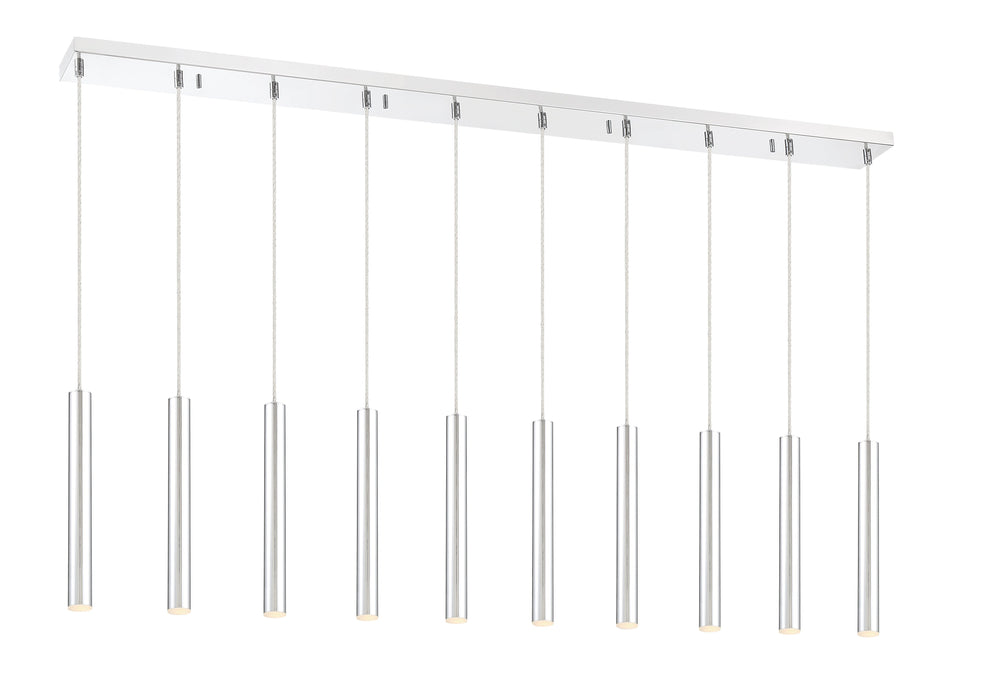 Linear Chandelier Z-Lite 917MP12-CH-LED-10LCH Chrome Forest 10 Light Linear Chandelier Z-Lite