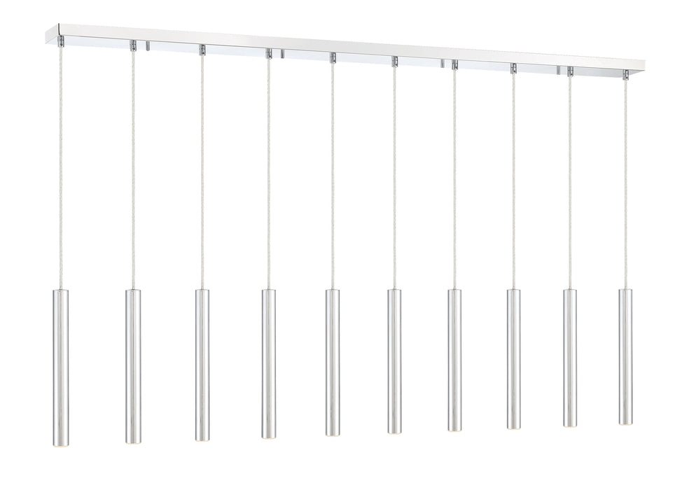 Linear Chandelier Z-Lite 917MP12-CH-LED-10LCH Chrome Forest 10 Light Linear Chandelier Z-Lite