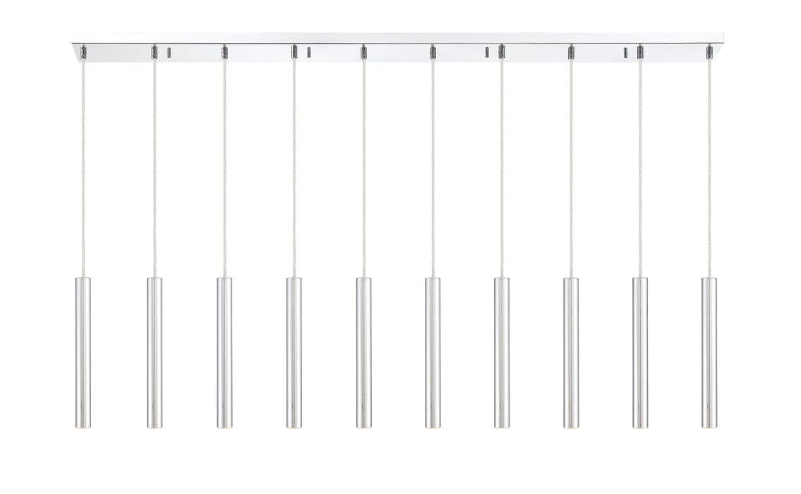 Linear Chandelier Z-Lite 917MP12-CH-LED-10LCH Chrome Forest 10 Light Linear Chandelier Z-Lite