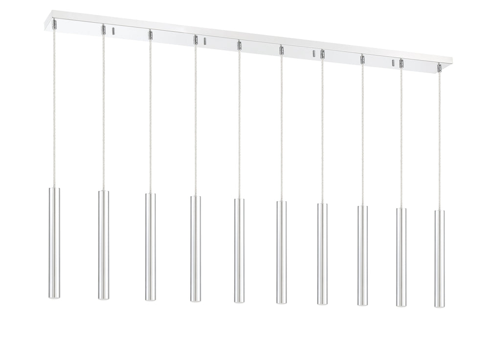 Linear Chandelier Z-Lite 917MP12-CH-LED-10LCH Chrome Forest 10 Light Linear Chandelier Z-Lite