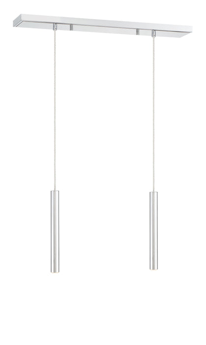 Linear Chandelier Z-Lite 917MP12-CH-LED-2LCH Chrome Forest 2 Light Linear Chandelier Z-Lite