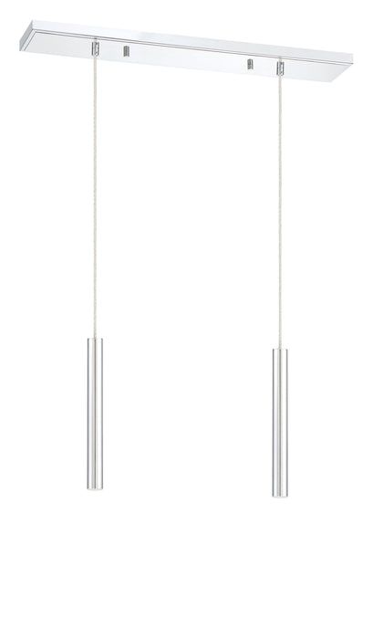 Linear Chandelier Z-Lite 917MP12-CH-LED-2LCH Chrome Forest 2 Light Linear Chandelier Z-Lite