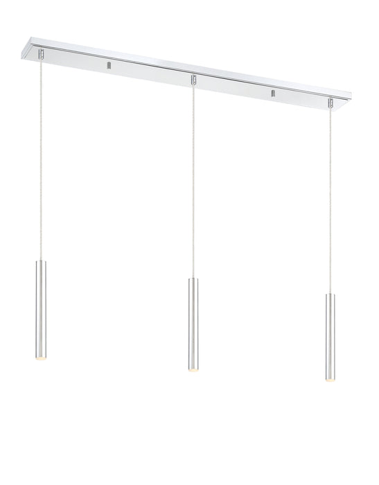 Linear Chandelier Z-Lite 917MP12-CH-LED-3LCH Chrome Forest 3 Light Linear Chandelier Z-Lite