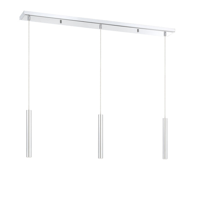 Linear Chandelier Z-Lite 917MP12-CH-LED-3LCH Chrome Forest 3 Light Linear Chandelier Z-Lite