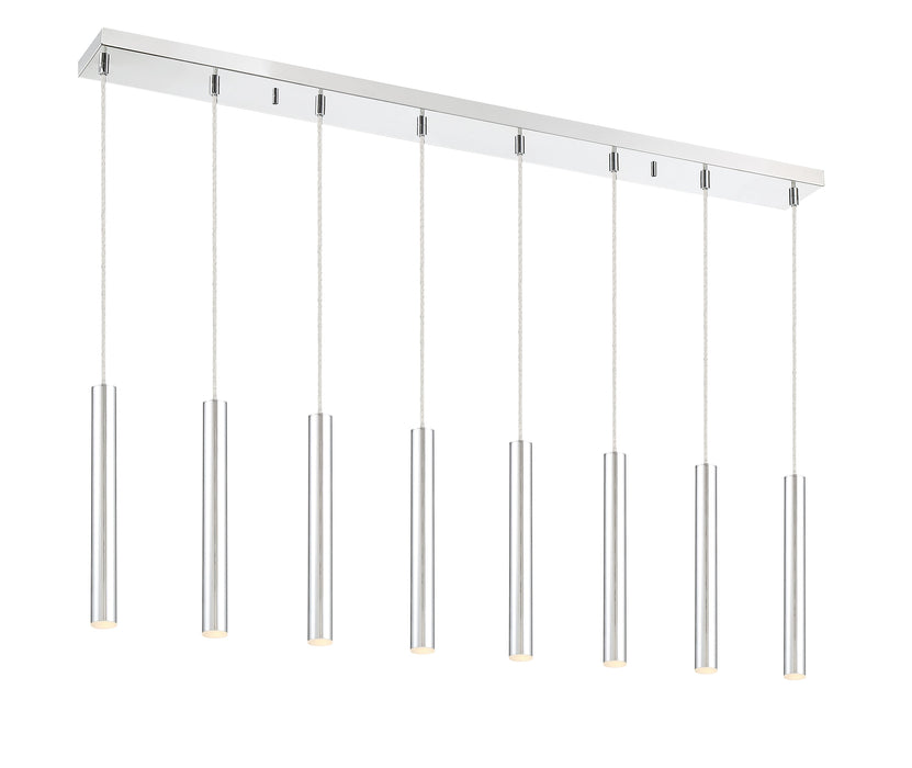Linear Chandelier Z-Lite 917MP12-CH-LED-8LCH Chrome Forest 8 Light Linear Chandelier Z-Lite