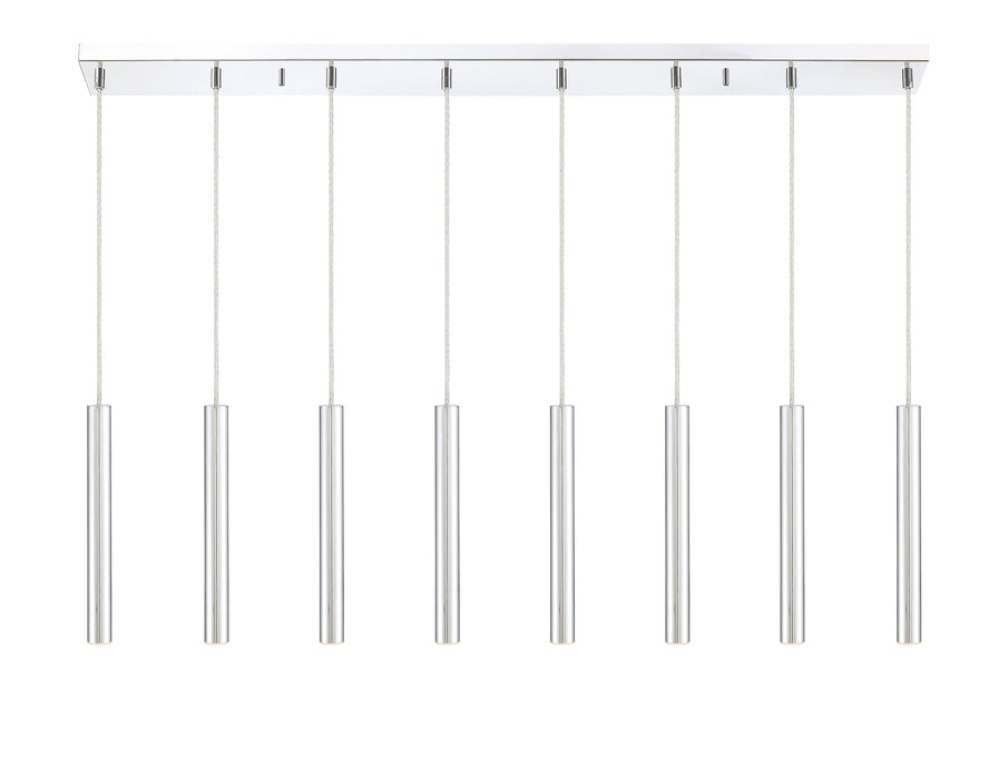 Linear Chandelier Z-Lite 917MP12-CH-LED-8LCH Chrome Forest 8 Light Linear Chandelier Z-Lite