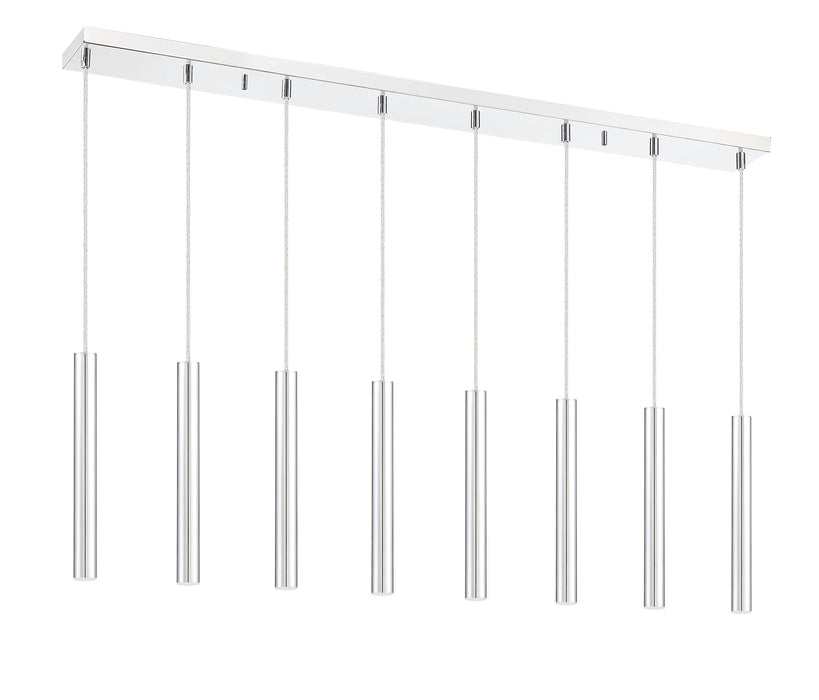 Linear Chandelier Z-Lite 917MP12-CH-LED-8LCH Chrome Forest 8 Light Linear Chandelier Z-Lite