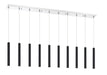 Linear Chandelier Z-Lite 917MP12-MB-LED-10LCH Chrome Forest 10 Light Linear Chandelier Z-Lite