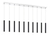 Linear Chandelier Z-Lite 917MP12-MB-LED-10LCH Chrome Forest 10 Light Linear Chandelier Z-Lite