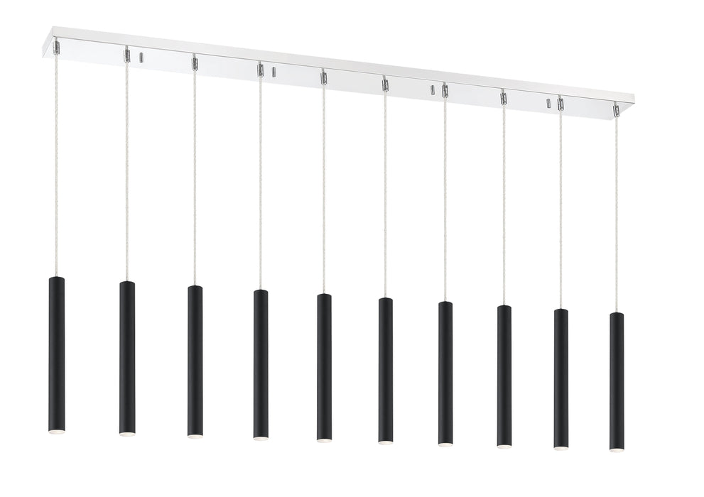 Linear Chandelier Z-Lite 917MP12-MB-LED-10LCH Chrome Forest 10 Light Linear Chandelier Z-Lite