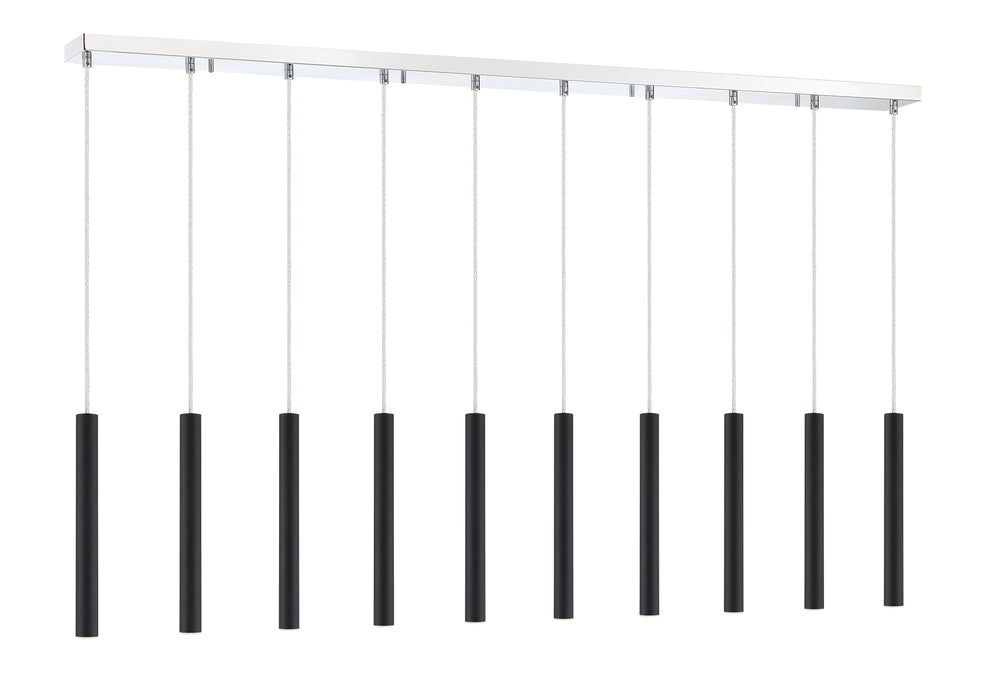 Linear Chandelier Z-Lite 917MP12-MB-LED-10LCH Chrome Forest 10 Light Linear Chandelier Z-Lite