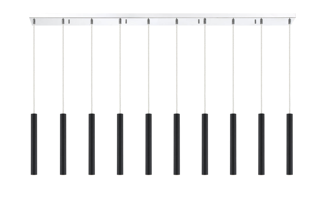 Linear Chandelier Z-Lite 917MP12-MB-LED-10LCH Chrome Forest 10 Light Linear Chandelier Z-Lite
