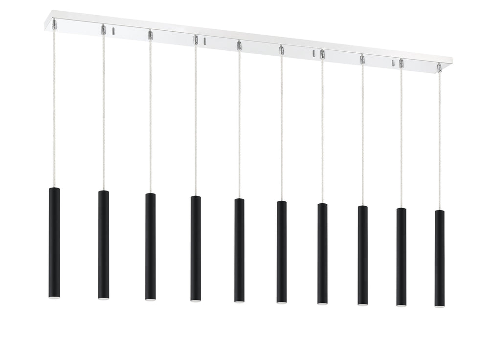 Linear Chandelier Z-Lite 917MP12-MB-LED-10LCH Chrome Forest 10 Light Linear Chandelier Z-Lite