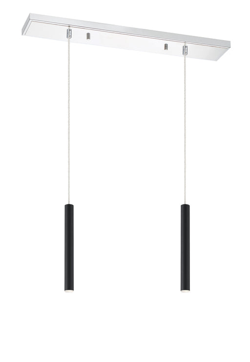 Linear Chandelier Z-Lite 917MP12-MB-LED-2LCH Chrome Forest 2 Light Linear Chandelier Z-Lite