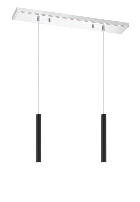 Linear Chandelier Z-Lite 917MP12-MB-LED-2LCH Chrome Forest 2 Light Linear Chandelier Z-Lite