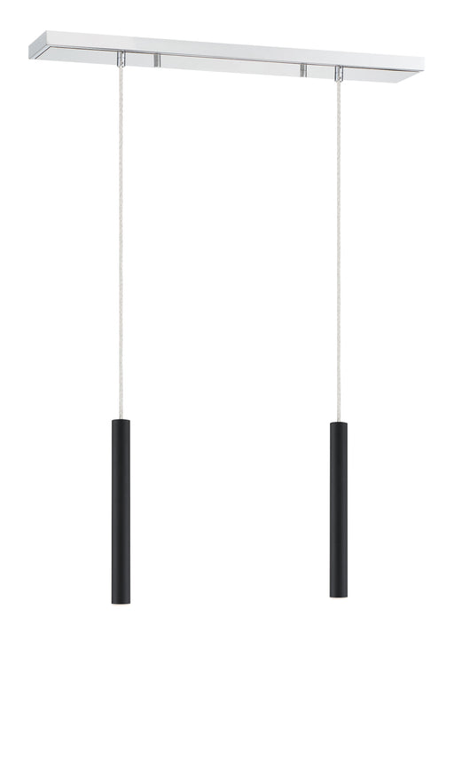 Linear Chandelier Z-Lite 917MP12-MB-LED-2LCH Chrome Forest 2 Light Linear Chandelier Z-Lite