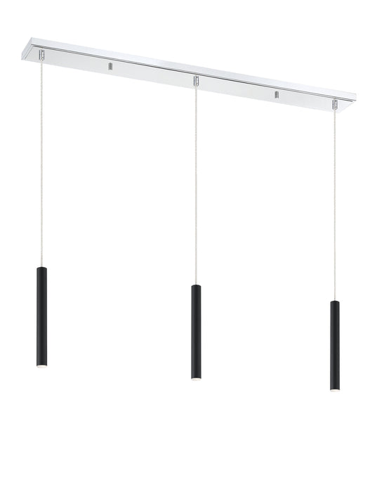 Linear Chandelier Z-Lite 917MP12-MB-LED-3LCH Chrome Forest 3 Light Linear Chandelier Z-Lite