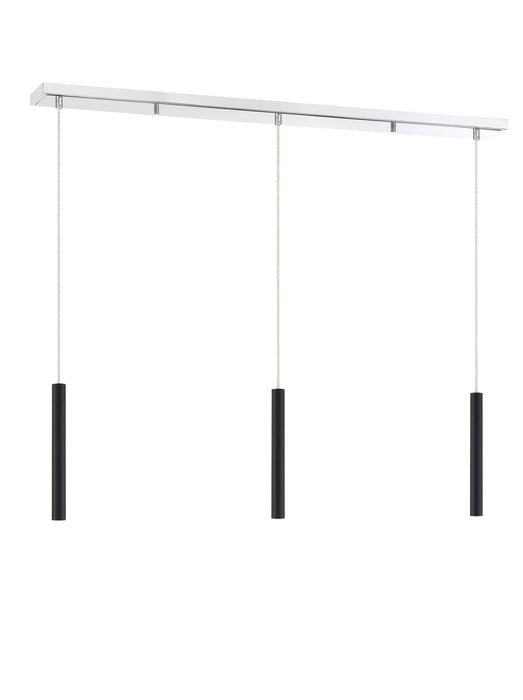 Linear Chandelier Z-Lite 917MP12-MB-LED-3LCH Chrome Forest 3 Light Linear Chandelier Z-Lite