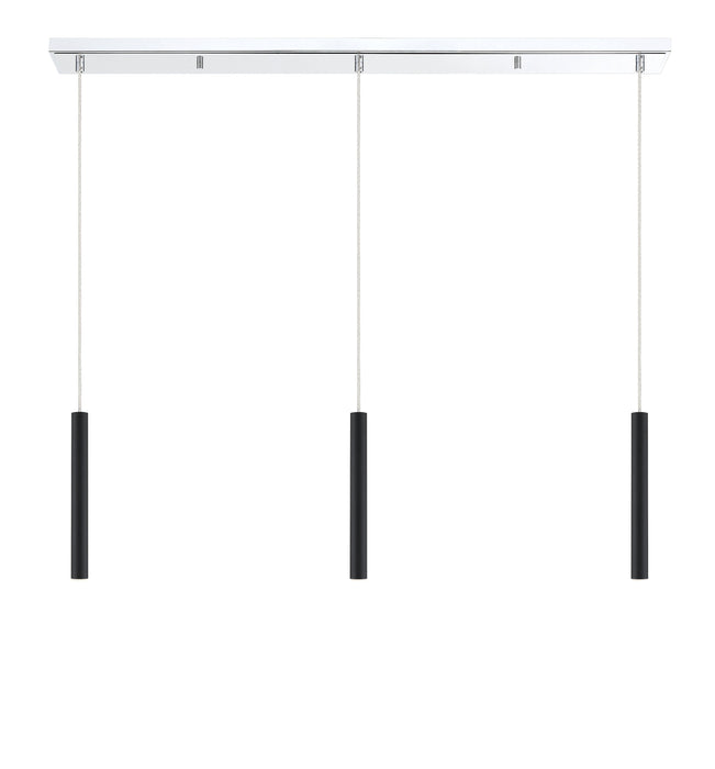 Linear Chandelier Z-Lite 917MP12-MB-LED-3LCH Chrome Forest 3 Light Linear Chandelier Z-Lite