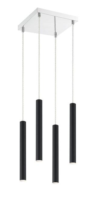 Chandelier Z-Lite 917MP12-MB-LED-4SCH Matte Black Forest 4 Light Chandelier Z-Lite