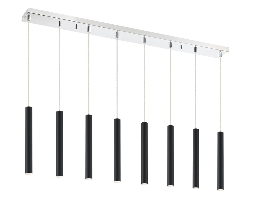 Linear Chandelier Z-Lite 917MP12-MB-LED-8LCH Chrome Forest 8 Light Linear Chandelier Z-Lite