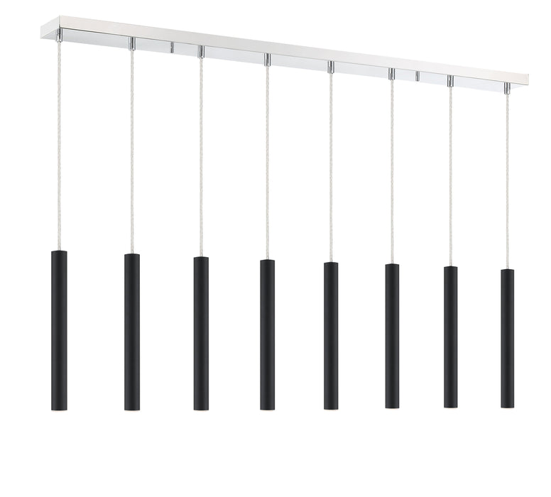 Linear Chandelier Z-Lite 917MP12-MB-LED-8LCH Chrome Forest 8 Light Linear Chandelier Z-Lite