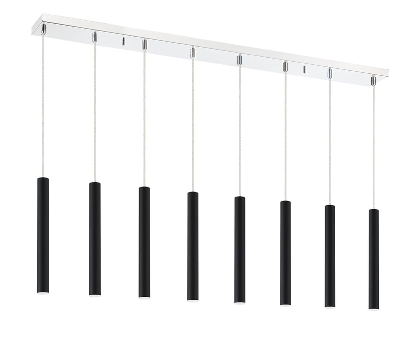 Linear Chandelier Z-Lite 917MP12-MB-LED-8LCH Chrome Forest 8 Light Linear Chandelier Z-Lite