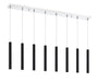 Linear Chandelier Z-Lite 917MP12-MB-LED-8LCH Chrome Forest 8 Light Linear Chandelier Z-Lite