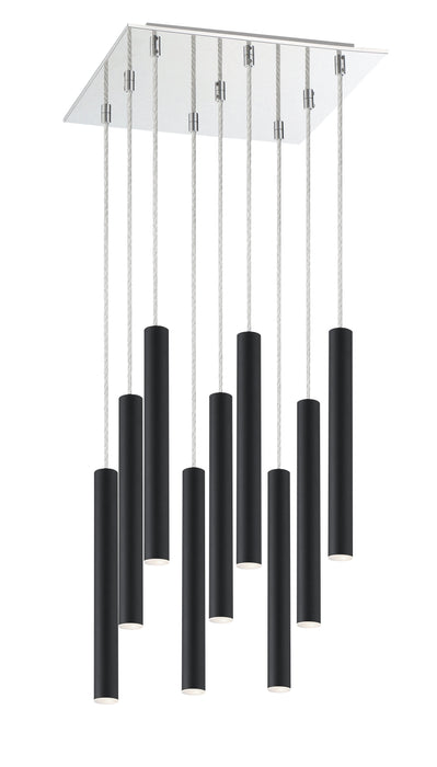 Chandelier Z-Lite 917MP12-MB-LED-9SCH Chrome Forest 9 Light Chandelier Z-Lite