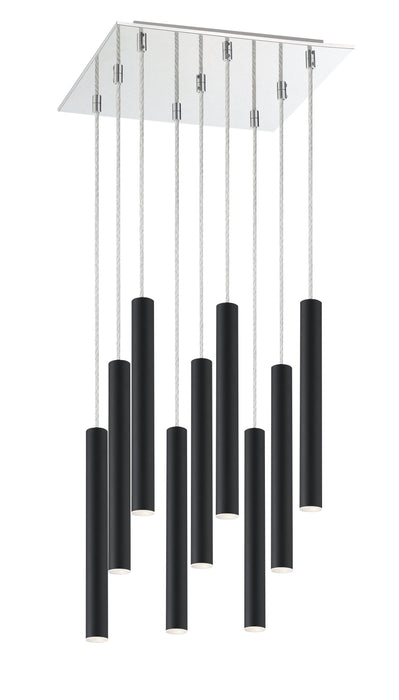 Chandelier Z-Lite 917MP12-MB-LED-9SCH Chrome Forest 9 Light Chandelier Z-Lite