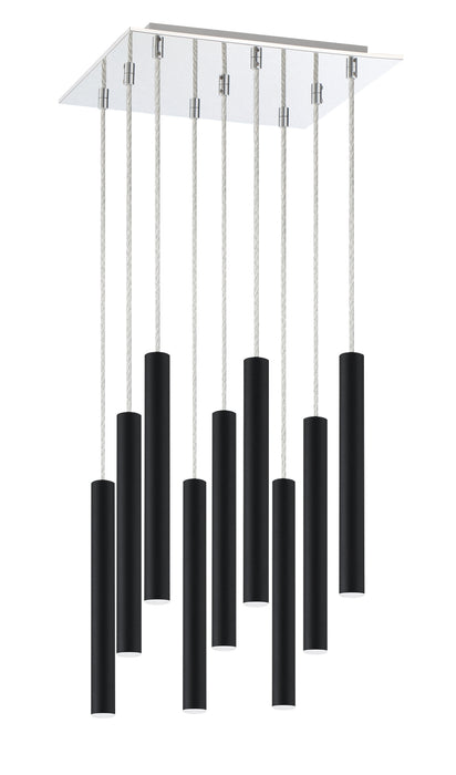 Chandelier Z-Lite 917MP12-MB-LED-9SCH Chrome Forest 9 Light Chandelier Z-Lite