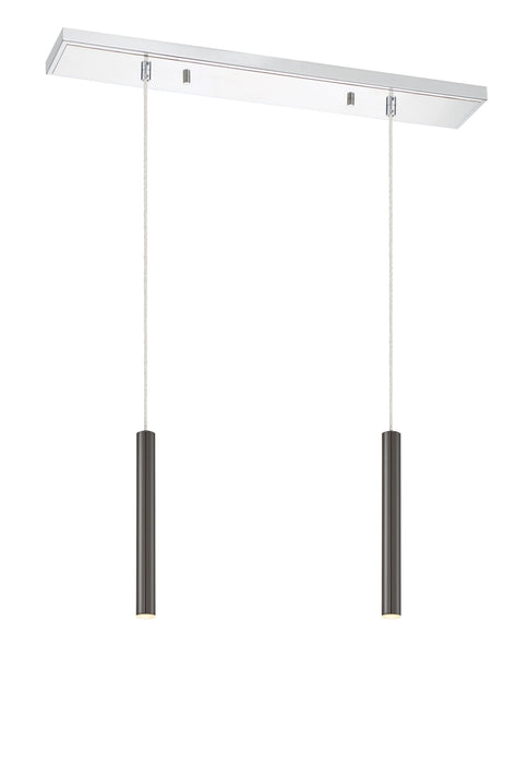 Linear Chandelier Z-Lite 917MP12-PBL-LED-2LCH Chrome Forest 2 Light Linear Chandelier Z-Lite
