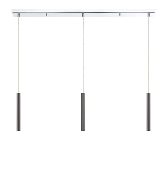 Linear Chandelier Z-Lite 917MP12-PBL-LED-3LCH Chrome Forest 3 Light Linear Chandelier Z-Lite