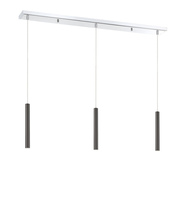 Linear Chandelier Z-Lite 917MP12-PBL-LED-3LCH Chrome Forest 3 Light Linear Chandelier Z-Lite