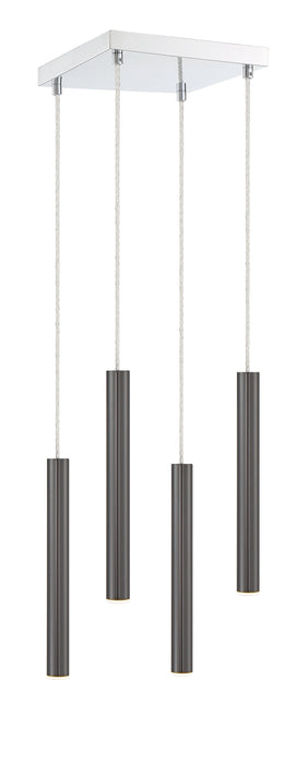 Chandelier Z-Lite 917MP12-PBL-LED-4SCH Chrome Forest 4 Light Chandelier Z-Lite