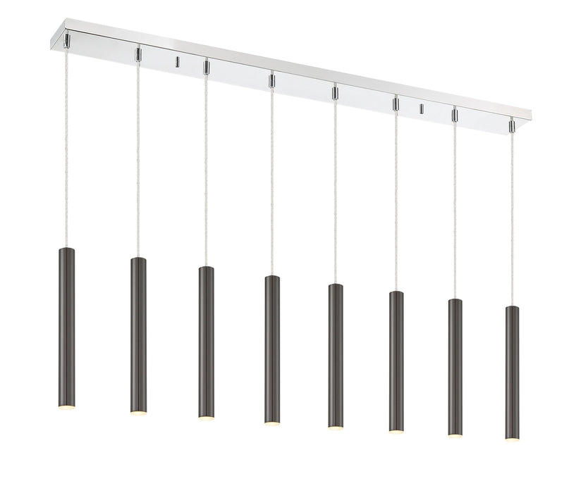 Linear Chandelier Z-Lite 917MP12-PBL-LED-8LCH Chrome Forest 8 Light Linear Chandelier Z-Lite