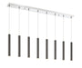 Linear Chandelier Z-Lite 917MP12-PBL-LED-8LCH Chrome Forest 8 Light Linear Chandelier Z-Lite