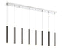 Linear Chandelier Z-Lite 917MP12-PBL-LED-8LCH Chrome Forest 8 Light Linear Chandelier Z-Lite