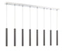 Linear Chandelier Z-Lite 917MP12-PBL-LED-8LCH Chrome Forest 8 Light Linear Chandelier Z-Lite