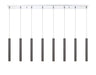 Linear Chandelier Z-Lite 917MP12-PBL-LED-8LCH Chrome Forest 8 Light Linear Chandelier Z-Lite