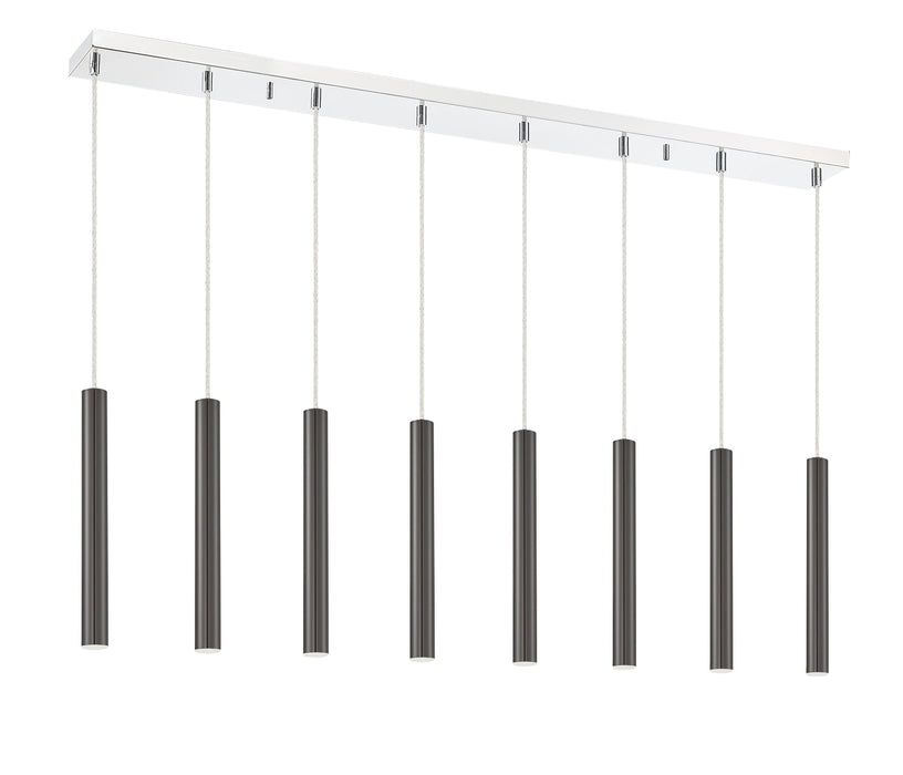 Linear Chandelier Z-Lite 917MP12-PBL-LED-8LCH Chrome Forest 8 Light Linear Chandelier Z-Lite