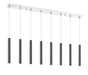 Linear Chandelier Z-Lite 917MP12-PBL-LED-8LCH Chrome Forest 8 Light Linear Chandelier Z-Lite