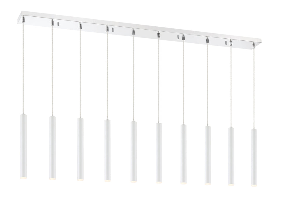 Linear Chandelier Z-Lite 917MP12-WH-LED-10LCH Chrome Forest 10 Light Linear Chandelier Z-Lite