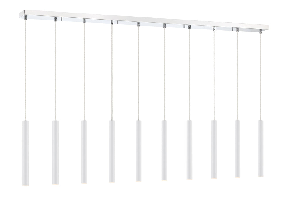 Linear Chandelier Z-Lite 917MP12-WH-LED-10LCH Chrome Forest 10 Light Linear Chandelier Z-Lite