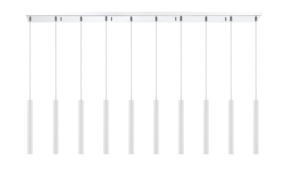 Linear Chandelier Z-Lite 917MP12-WH-LED-10LCH Chrome Forest 10 Light Linear Chandelier Z-Lite