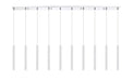 Linear Chandelier Z-Lite 917MP12-WH-LED-10LCH Chrome Forest 10 Light Linear Chandelier Z-Lite